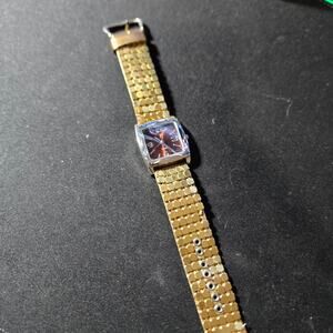 P Quartz Wristwatch Gold Tone Band Japan Movt PL-2378S